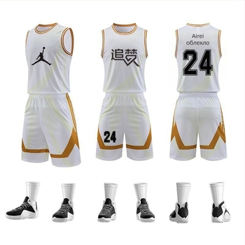 Баскетболна униформа за възрастни мъже, полиестров плат с подплата от полиестер, подходяща за всички сезони, тренировъчна фланелка с възможност за печат на номера