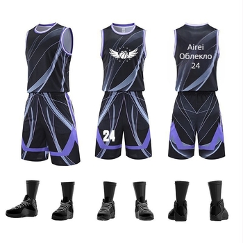 Баскетболна униформа за възрастни мъже, полиестров плат с подплата от полиестер, подходяща за всички сезони, тренировъчна фланелка с възможност за печат на номера