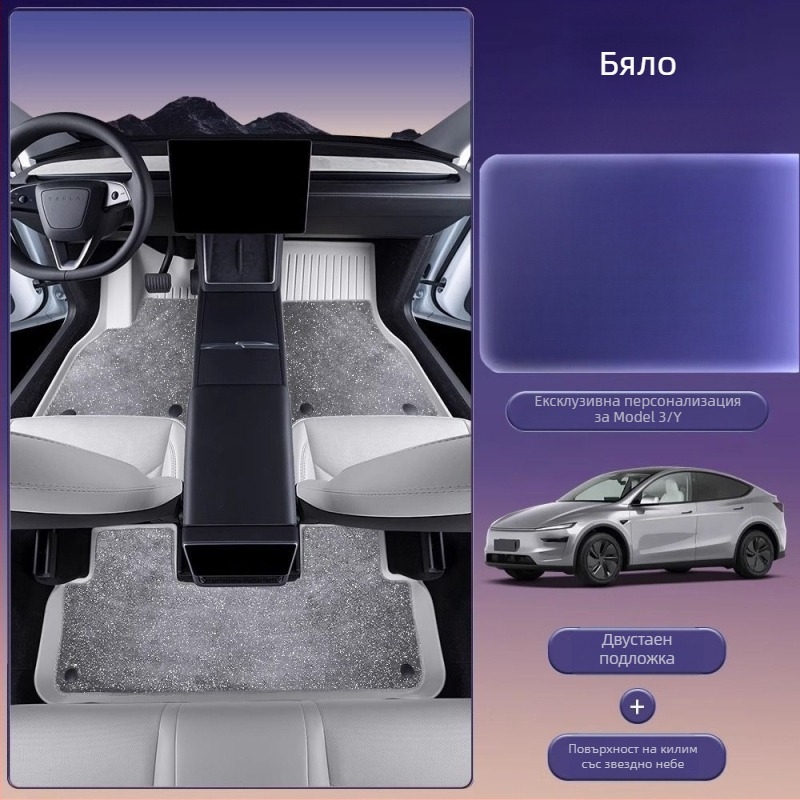 Подложки за пода за Tesla Model 3 и Model Y с пълно покритие, TPES материал, без лого