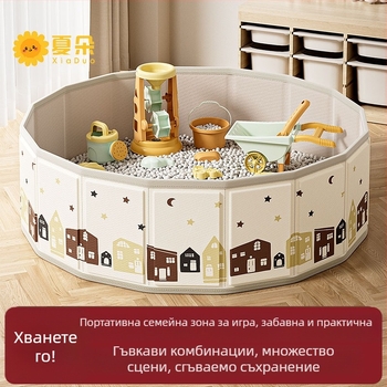 Космически комплект за пясък за вътрешна употреба, не токсичен, пясъчен басейн с ограждение за топки, за деца 0–3 г., марка Summer Flower