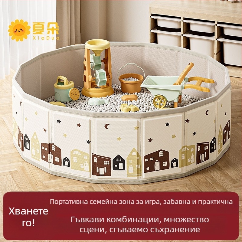 Космически комплект за пясък за вътрешна употреба, не токсичен, пясъчен басейн с ограждение за топки, за деца 0–3 г., марка Summer Flower