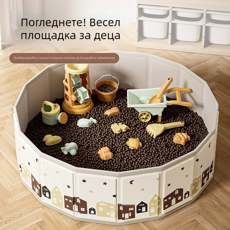 Космически комплект за пясък за вътрешна употреба, не токсичен, пясъчен басейн с ограждение за топки, за деца 0–3 г., марка Summer Flower