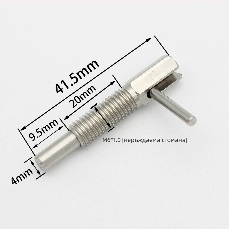 Индексиращ щифт, L-тип, удължен, груба резба, плунжер с копче, пружина