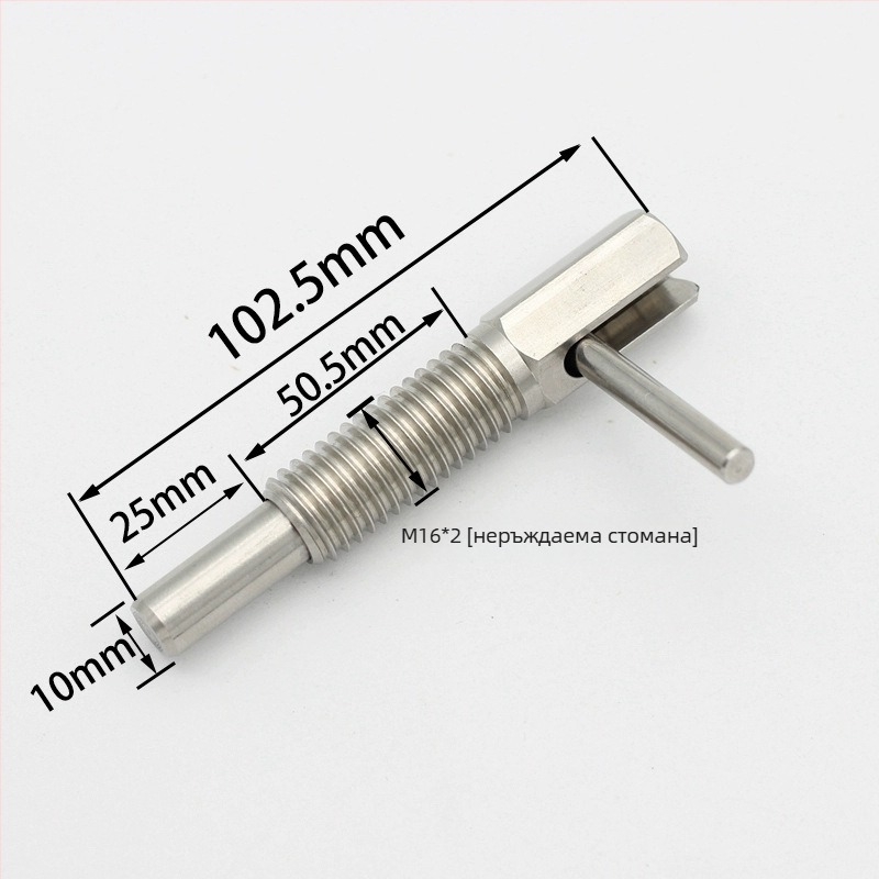 Индексиращ щифт, L-тип, удължен, груба резба, плунжер с копче, пружина