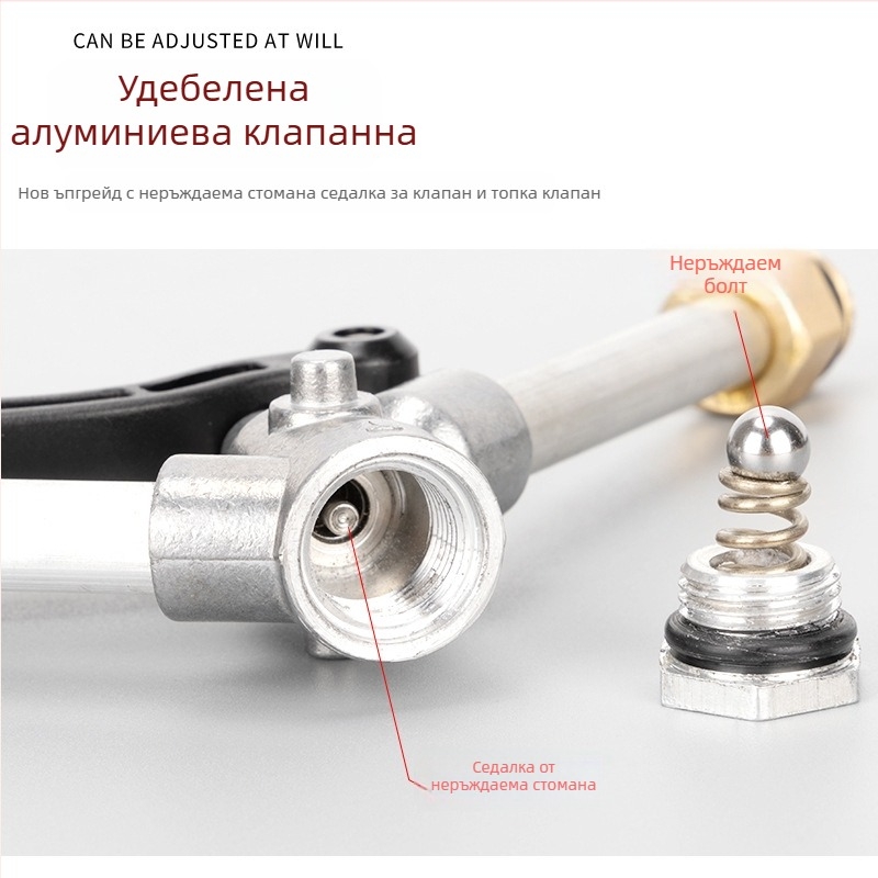 Пистолет за високо налягане за миене на автомобили, глава на пръскача, тип 380/58, пластмасова дръжка, тегло 250 g