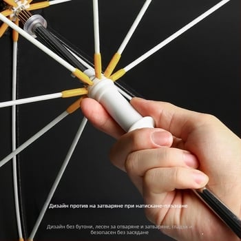 Детски чадър с дизайн на мультяшен заек, 8-ребрен каркас, стоманен прът, пластмасова дръжка, плат 190T