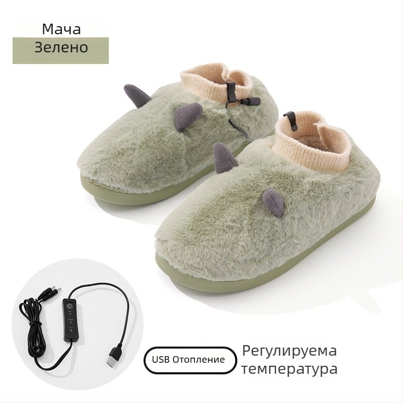 Универсални USB нагряващи пантофи за дома с регулируема температура и сваляща се пране подложка