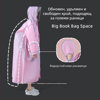 Дъждовен плащ за електрически велосипед и мотоциклет — EVA плат, средна дебелина, за едно лице, лек