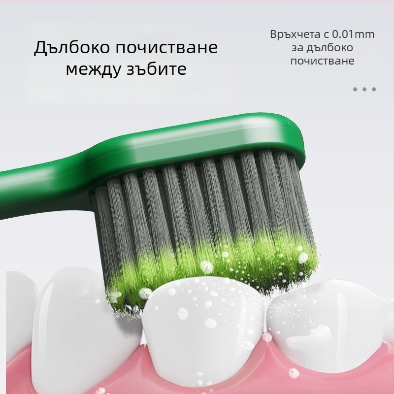 Ръчна четка за зъби с меки четина, 4-опаковка, KR051, за възрастни, защита на венците