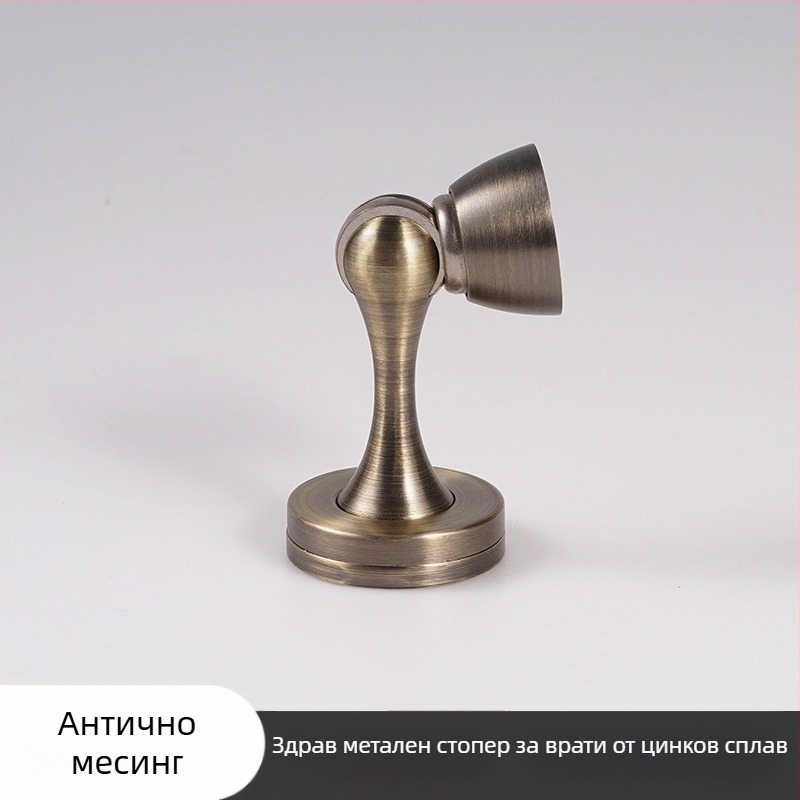 Дверен ограничител от цинков сплав, двоен монтаж — стенен или подов, скрит магнитен ограничител, модел X005, електроплакирано покритие