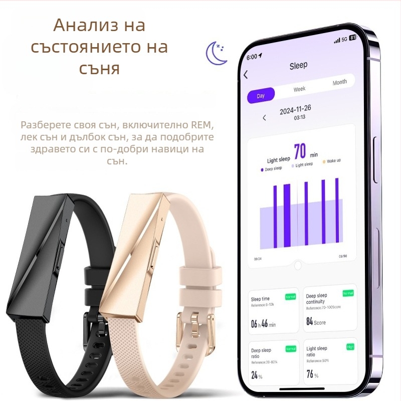 DS01 умна гривна с мониторинг на сърдечната честота, детекция на кислород в кръвта, проследяване на съня, 15–21 дни батерия, водоустойчива