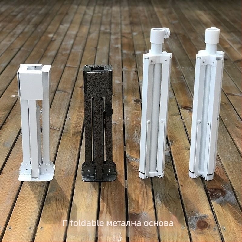 Чадърна основа с арков дизайн и пластмасова кофа, държач с четири ъгъла за чадър, за външна употреба, класически стил; платно: подсилено влакно + полиестер, плътност 170t; ребра и прът от сплав