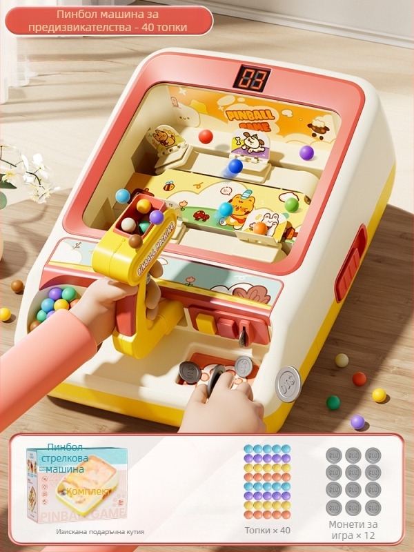 Електрическа играчка с топчета за деца, пластмасова конструкция, образователна играчка за възраст 4–14 г., развива логическо мислене, концентрация и взаимодействие родител-дете.