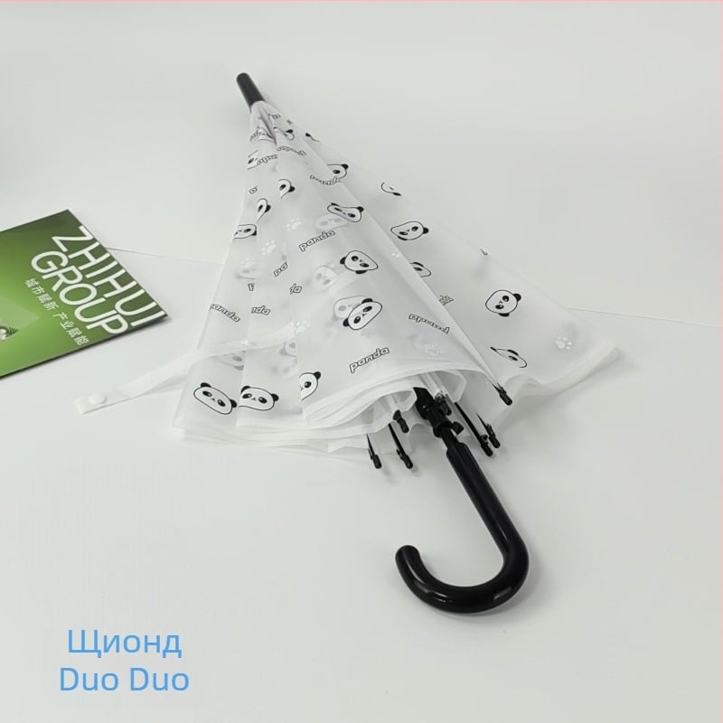 Детски чадър с дълга дръжка, автоматично отваряне, 8 ребра, стоманен прът, пластмасов плат 190T