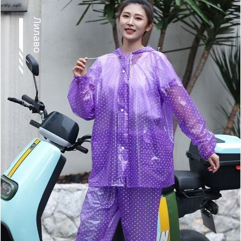 Yu Ao комплект дъждовни палта и панталони, пълна защита за възрастни ездачи, PVC 0,16 мм, многократно използваем