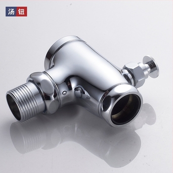 Вградена в стената скрита клапан за промиване на тоалет за клекало, 1-инчово ръчно забавено промиване, педално управление, модел 311B, мед