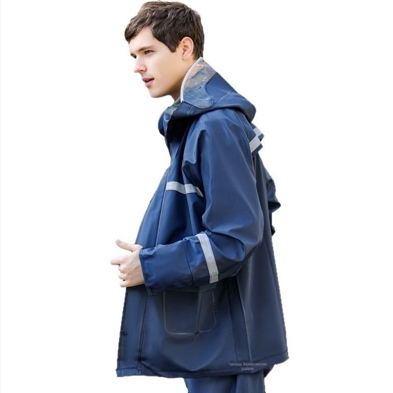 Комплект дъждовно облекло: разделен дизайн на дъждовник и панталони, PVC плат с PU покритие, дебел стил, за възрастни велосипедисти