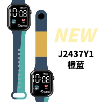 LED цифров часовник за спорт на открито и за ученици, квадратен пластмасов корпус, цифров дисплей, електронно движение, пластмасов ремък