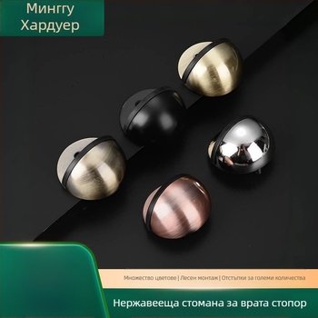 Неръждаем стоманен ограничител за врата с върх костенурка, подов монтаж, анти сблъсък, безшумен режим, електропокритие