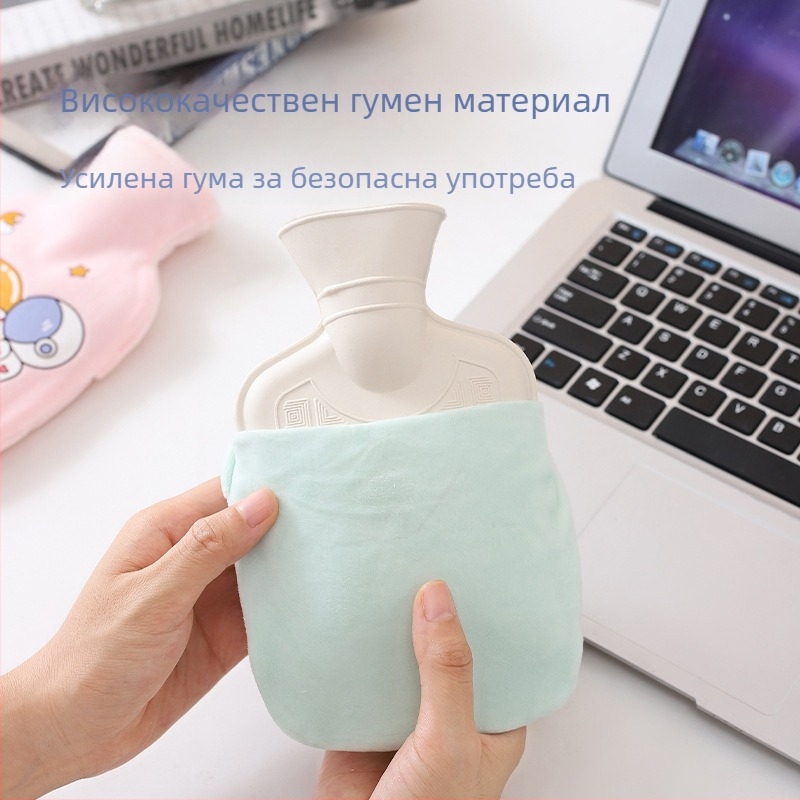 Чанта за гореща вода с водно инжектиране – карикатурен космонавт, гума, за държане в ръка, 270 г, горещо/студено използване