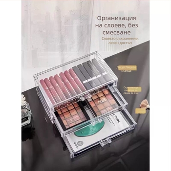 Козметична кутия за съхранение с чекмеджета, пластмасова, многоетажна, настолен органайзер в японски стил
