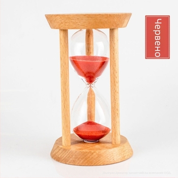 Дървен пясъчен часовник-таймер с три колони, кръгъл дизайн, бук, модерен арт стил, полу ръчен, полу механичен настолен декор