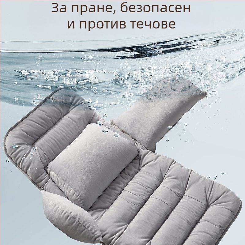Отопляща седалкова възглавница с интегрирана облегалка за офис, USB захранване, горна част от естествена кожа, унисекс