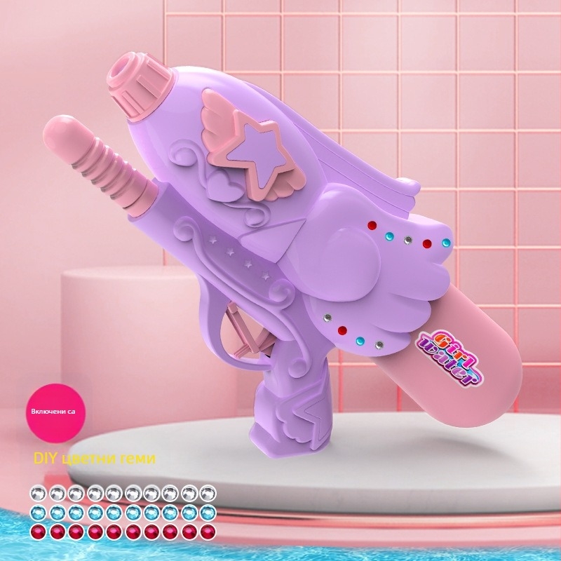 Воден пистолет с раница, голям капацитет, пластмасов, интерактивна играчка за деца 4–6 години