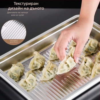 Кутия за съхранение на пелмени от неръждаема стомана за хладилник – запазване на свежест и бързо замразяване