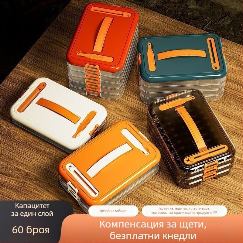 Домашна кутия за кнедли, многослойна кутия за съхранение на храна в хладилника, съд за кнедли, хранителна пластмаса, стил: лек лукс