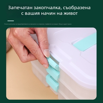 Кутия за пелмени със многослоен дизайн, изработена от хранителна пластмаса, подходяща за фризер и хладилник, модерен минималистичен стил
