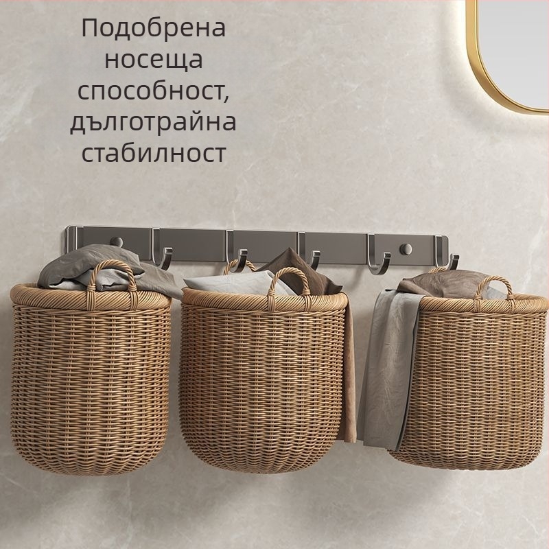 Space алуминиева стенна закачалка, без пробиване, 3–8 куки, товар до 10 кг