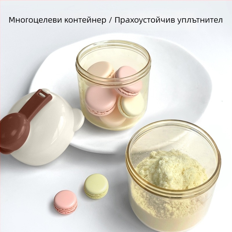 Xinbaole Бебешка PPSU кутия за прах за бебешко мляко – преносима еднокамерна кутия за едно хранене, PPSU/PP материали, карикатурен свеж и мил стил, за бебета над 3 месеца, 1 брой