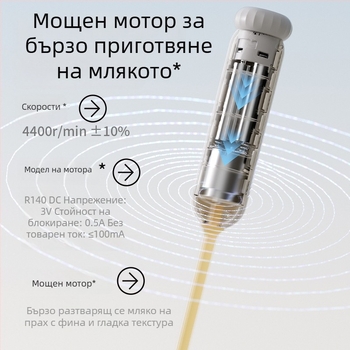 Електрическа бъркалка за мляко на прах за бебета, двойна глава, с кутия за съхранение и батерия, антибактериален PP материал (99.9%)