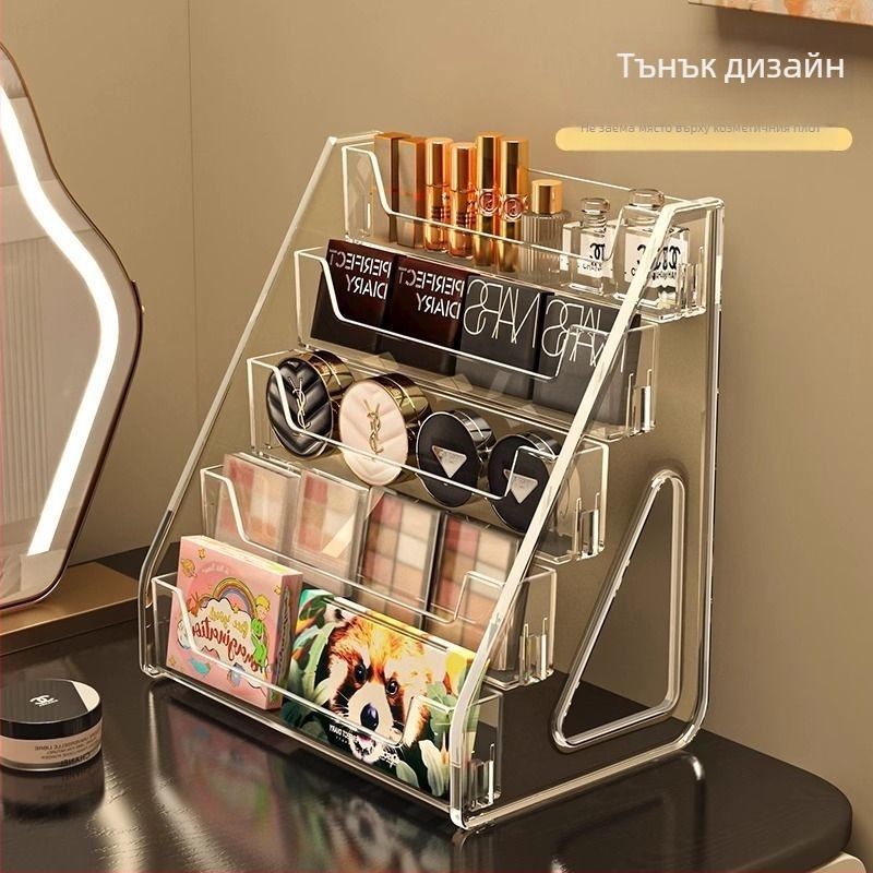 Акрилен дисплей за козметика за бюро – стъпаловиден настолен организатор, персонализируем, код 655
