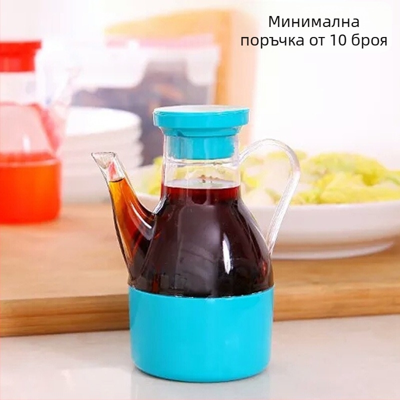 G1321 W-5 Пластмасов съд за масло със сос/оцет бутилки и лейка за наливане