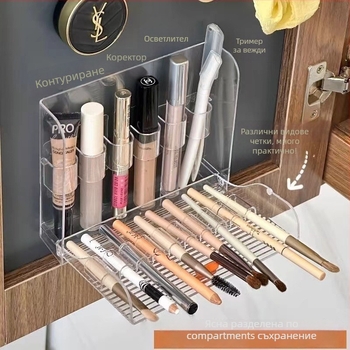 Козметична кутия за съхранение с прозрачен огледален шкаф, стенен монтаж — PP материал, печат на лого, персонализация, щракващо затваряне