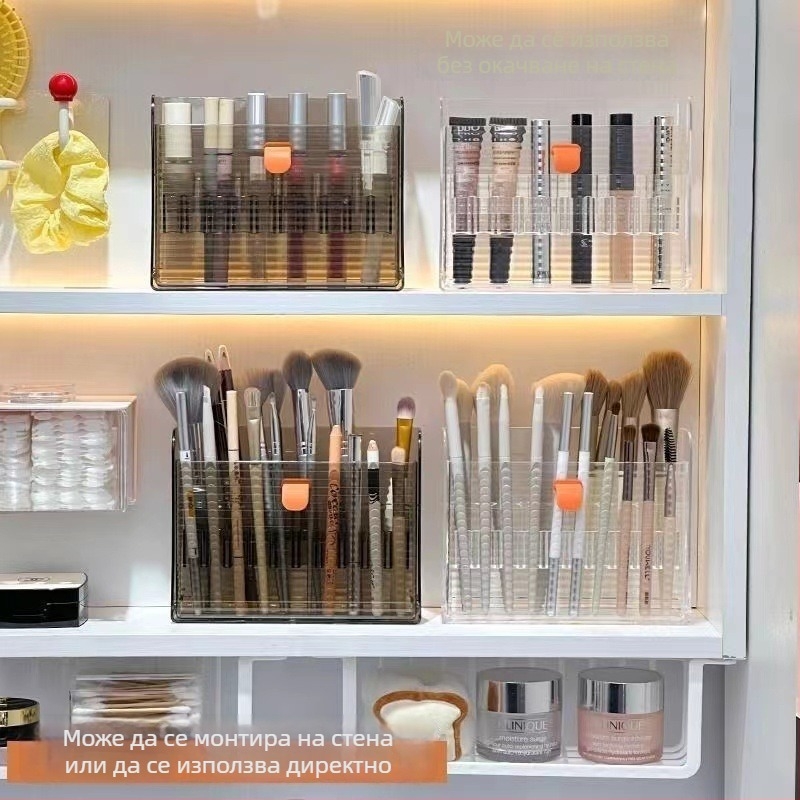 Козметична кутия за съхранение с прозрачен огледален шкаф, стенен монтаж — PP материал, печат на лого, персонализация, щракващо затваряне