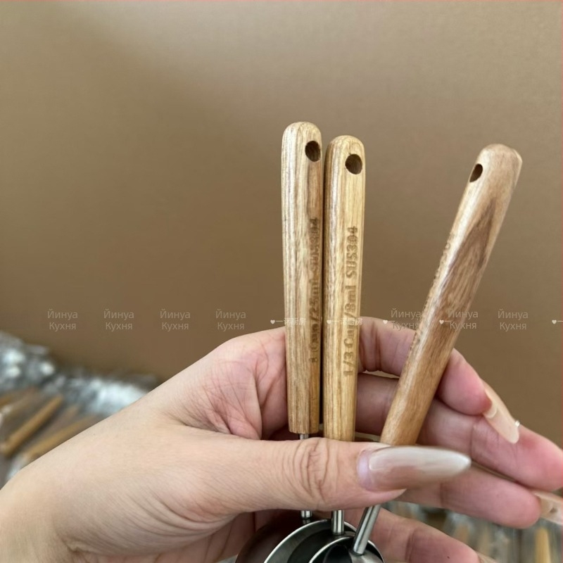 Мерителна лъжица от неръждаема стомана 304, за мляко на прах и кафе, прецизно измерване, творчески дизайн с карикатурен принт