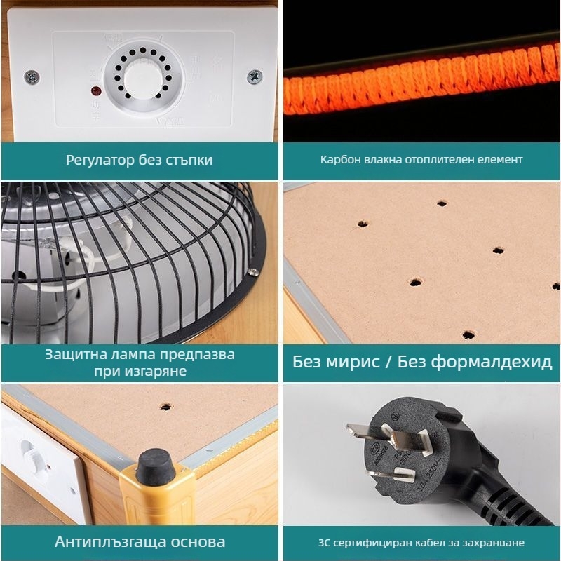 Подгряващ крак – електрически нагревател със щепсел, 220V, 50W, енергоспестяващ, за офис и общежитие