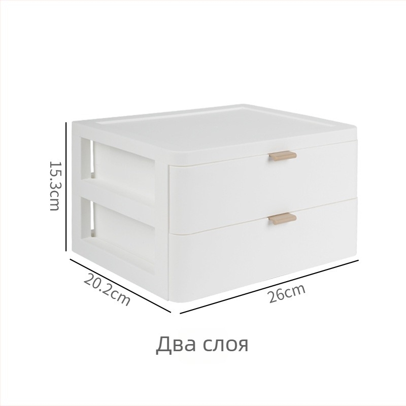 Органайзер за козметика и малки вещи, прозрачен пластмасов многослоен органайзер за бюро, стил японски, марка nice for you, без лого, без персонализация