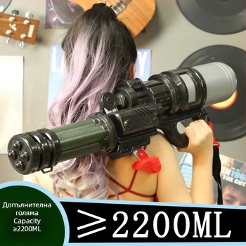 Воден пистолет за деца — пластмасов, капацитет 2800 мл, PP опаковка, подходящ за възраст 7–14 години