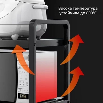 Разтегателна метална стойка за съхранение на микровълнова фурна, многоетажна кухненска поставка за плот, опции: едноетажна или двуетажна