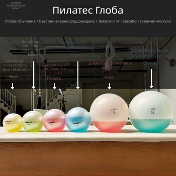 Пилатес топка за тренировка на тазово дъно – мека топка, напълнена с вода, PVC материал, следродилна реабилитация