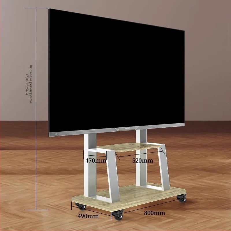 Мобилна подова стойка за телевизор за плоскоекранни LCD дисплеи, студено валцована стомана, 10 кг, Zhiercheng