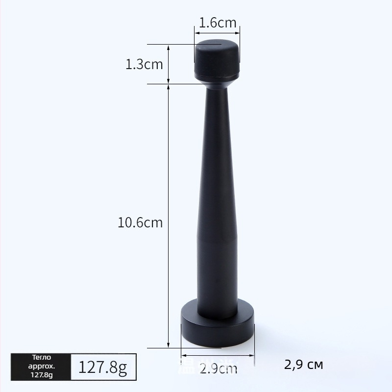 Латунен горен стопер за врата, гумен ограничител, стенен монтаж, удължен без пробиване