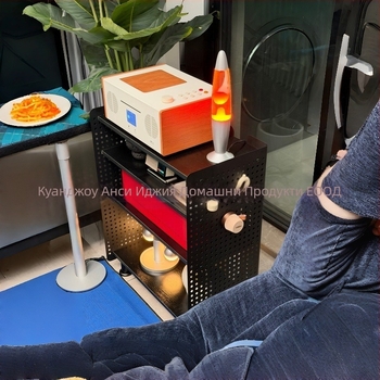 Ретро стил многоетажен шкаф за съхранение за всекидневната, метална конструкция; страничен шкаф до дивана; марка Yijiayi