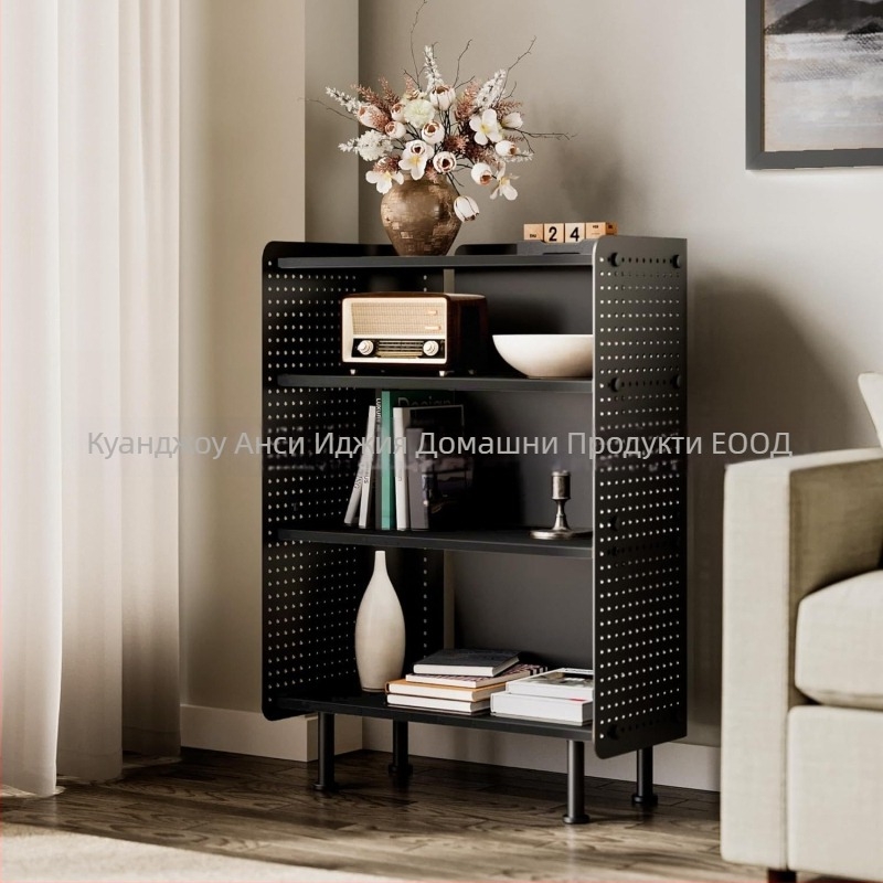 Ретро стил многоетажен шкаф за съхранение за всекидневната, метална конструкция; страничен шкаф до дивана; марка Yijiayi