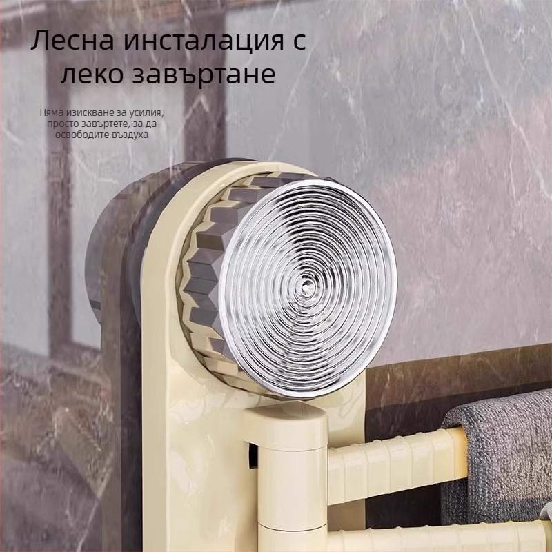 Вакуумна въртяща се поставка за кухненски кърпи, 3-етажна стенна пластмасова, носеща до 3 кг, без пробив