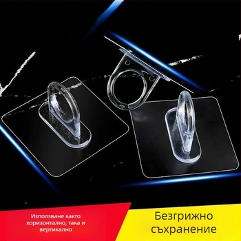 Кръгла самозалепваща закачалка за стена — мултифункционална система за съхранение с три реда куки, капацитет 20–30 кг